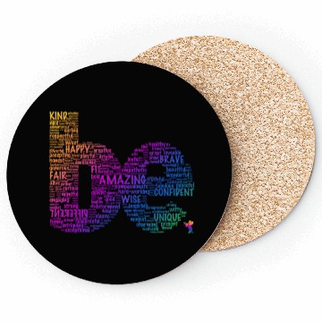 Discover Inring Positive Word Be Colorful Letter Coasters