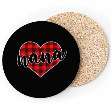 Discover Nana Buffalo Plaid Heart Cozy Winter Pattern Coasters