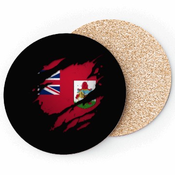 Discover Proud Bermudians Torn Ripped Bermuda Flag Coasters