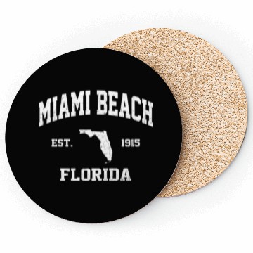 Discover Miami Beach Florida Fl State Athletic Style Coasters