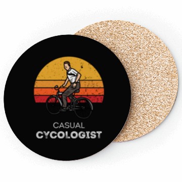 Discover Casual Cycologist Retro Sunset Cycling Coasters