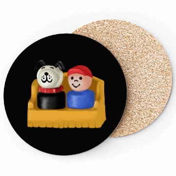 Discover Little People Boy And His Dog Painting Coasters