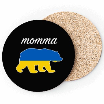 Discover Momma Bear Ukraine Flag Ukrainian Roots Coasters
