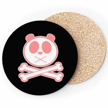 Discover Panda Cross Bone Pink Coasters
