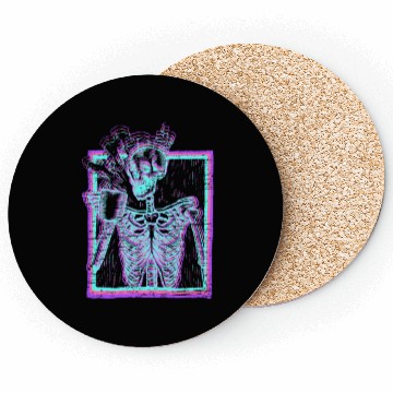 Discover Distressed Synthwave eleton Vaporwave Smiling Coasters