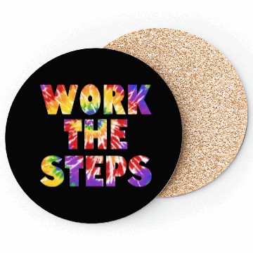 Discover Work the Steps tie dye Coasters