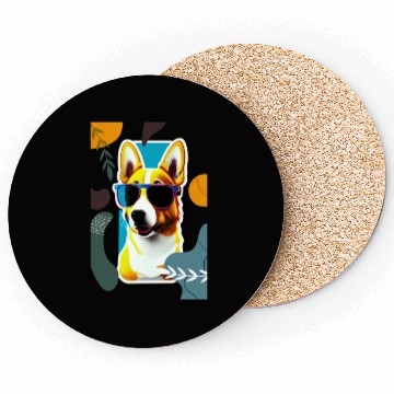 Discover cute puppy with flowers Coasters