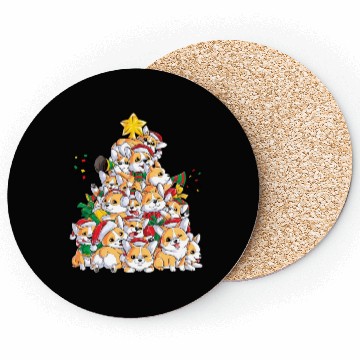 Discover Corgi Tree Dog Santa Merry Corgmas Coasters