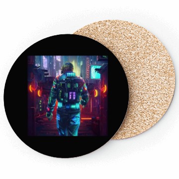 Discover Cyberpunk man Coasters