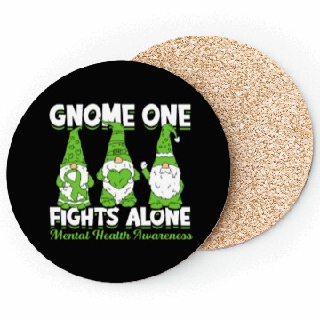 Discover Gnome One Fights Alone Mental Health Awareness Coasters