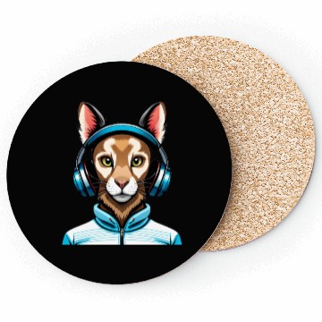 Discover Cool rabbit with headphones Coasters