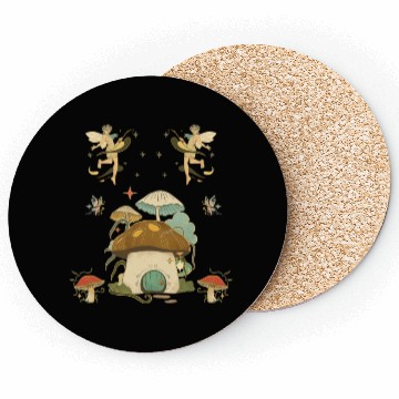 Discover Fantasy mushroom House Elves Design Coasters
