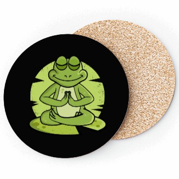 Discover Meditating Frog Lover Men Yoga Gift Women Coasters
