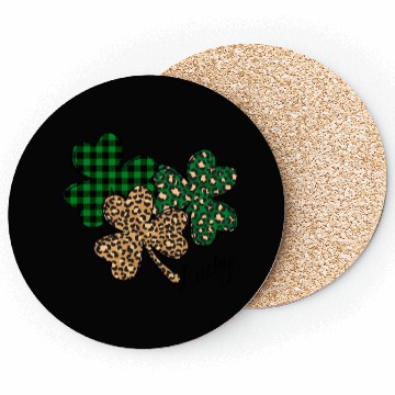 Discover Lucky Leopard Shamrock St Patric Day Coasters