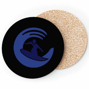 Discover surfing logo Coasters
