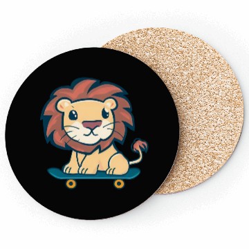 Discover Lion on skateboard Coasters