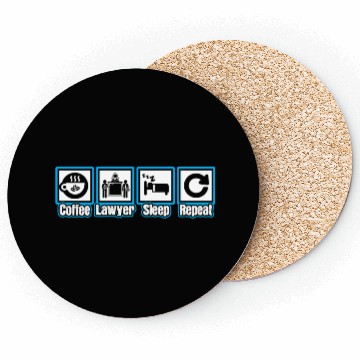 Discover Coffee Lawyer Sleep Repeat Coasters