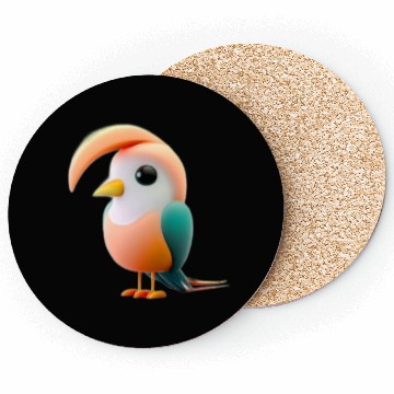 Discover Cute Bird of Paradise 3D Render Coasters