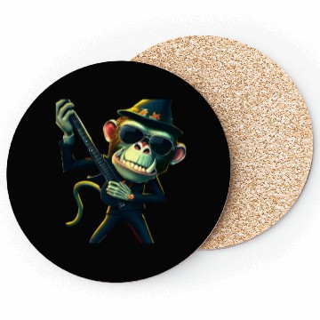 Discover Zombie Monkey with guitar Coasters
