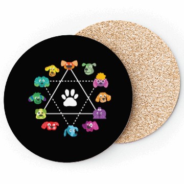 Discover Color Wheel Of Cute Dogs Art Teacher Dog Lover Coasters