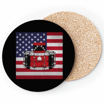 Discover Drumming Drummer Us Flag Coasters