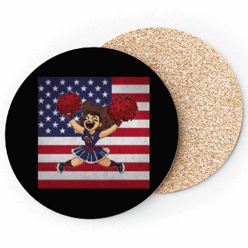 Discover Cheerleading Cheerleader Us Flag Coasters