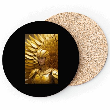 Discover Golden Valor: The Resolute Warrior Coasters