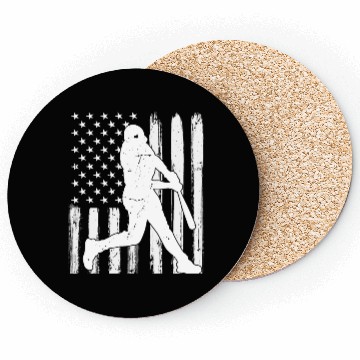 Discover American Flag Baseball Team Gift Coasters