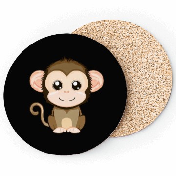 Discover Cute, Joyful Monkey - Kawaii Style Coasters