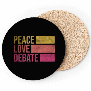 Discover Debate Team Peace Love Debate Debate Coasters