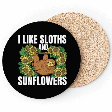 Discover Sloth Flower Sloth Sunflower Coasters