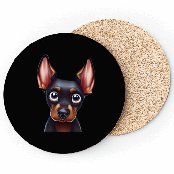 Discover Playful Doberman Pinscher Art Coasters