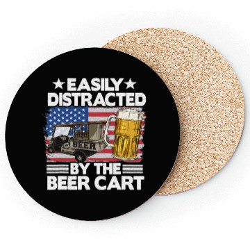 Discover Halloween Easily Distracted By The Beer Cart Golf Coasters