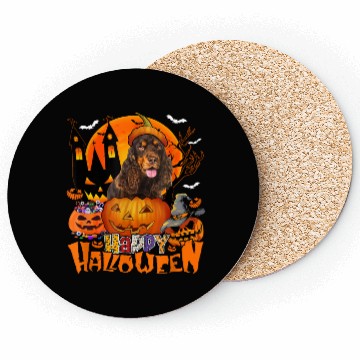 Discover Halloween English Cocker Spaniel In Candy Coasters