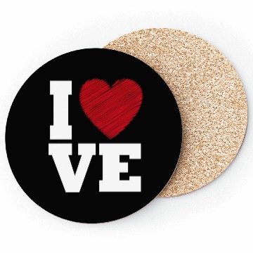 Discover Love Heart Typography for Valentines Day Coasters