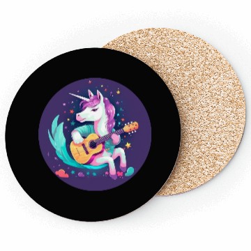 Discover Unicorn Guitar Sunset Coasters