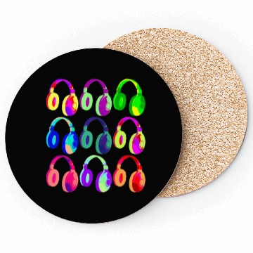 Discover EDM DJ Headphones Dance Rave Music Festival Coasters