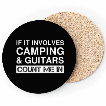 Discover Funny Camping And Guitars RV Outdoor Camper Coasters