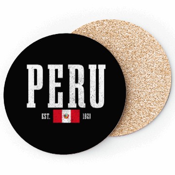 Discover Peru Est 1821 Peruvian Flag Roots Pride Peru Coasters