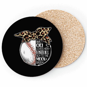Discover Baseball Gigi Vintage Leopard Messy Bun Coasters