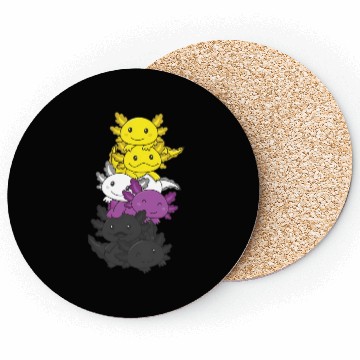 Discover Nonbinary Flag Non Binary Pride Lgbtq Axolotl Coasters