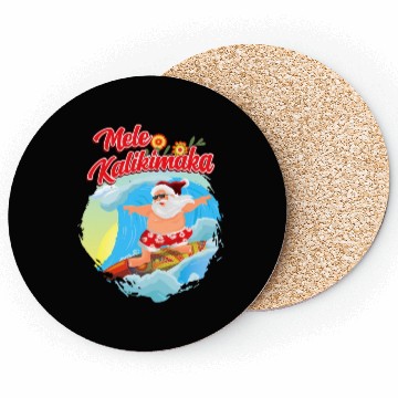 Discover In July Santa Surfing Mele Kalikimaka Coasters