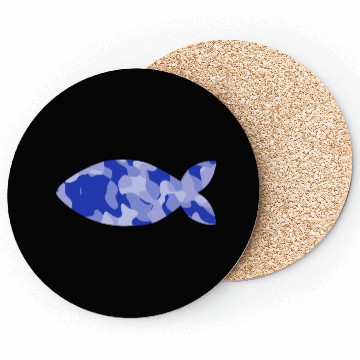 Discover Fish blue camo Coasters