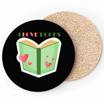 Discover I Love Boo Reading Book Typography Store Coasters