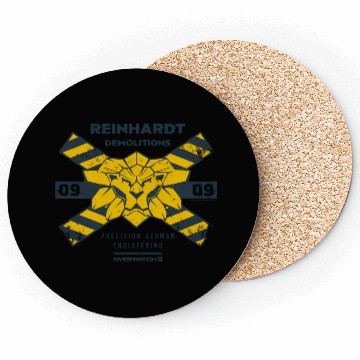 Discover Overwatch 2 Reinhardt Demolitions Icon Logo Coasters