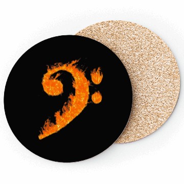 Discover Cool Bass Clef Fire Musicalymbol Lover Coasters
