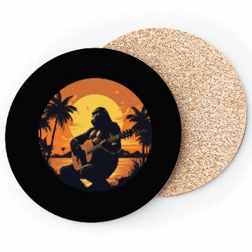 Discover Gorilla with Acoustic Guitar in Sunset Coasters