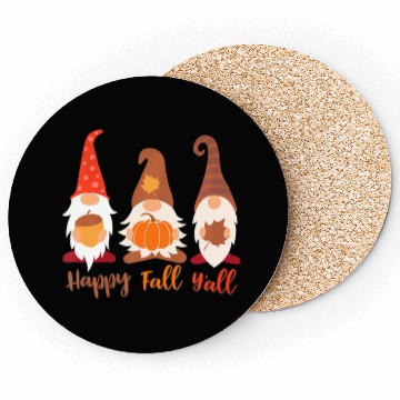 Discover Happy Fall Y'all Gnome Pumpkin Acorn Autumn Coasters