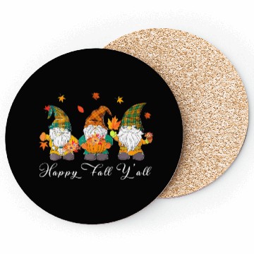 Discover Happy Fall Y'all Thanksgiving Gnome Pumpkin Coasters