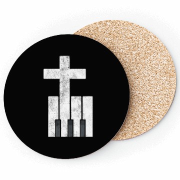 Discover Piano Cross Christian Pianis Coasters
